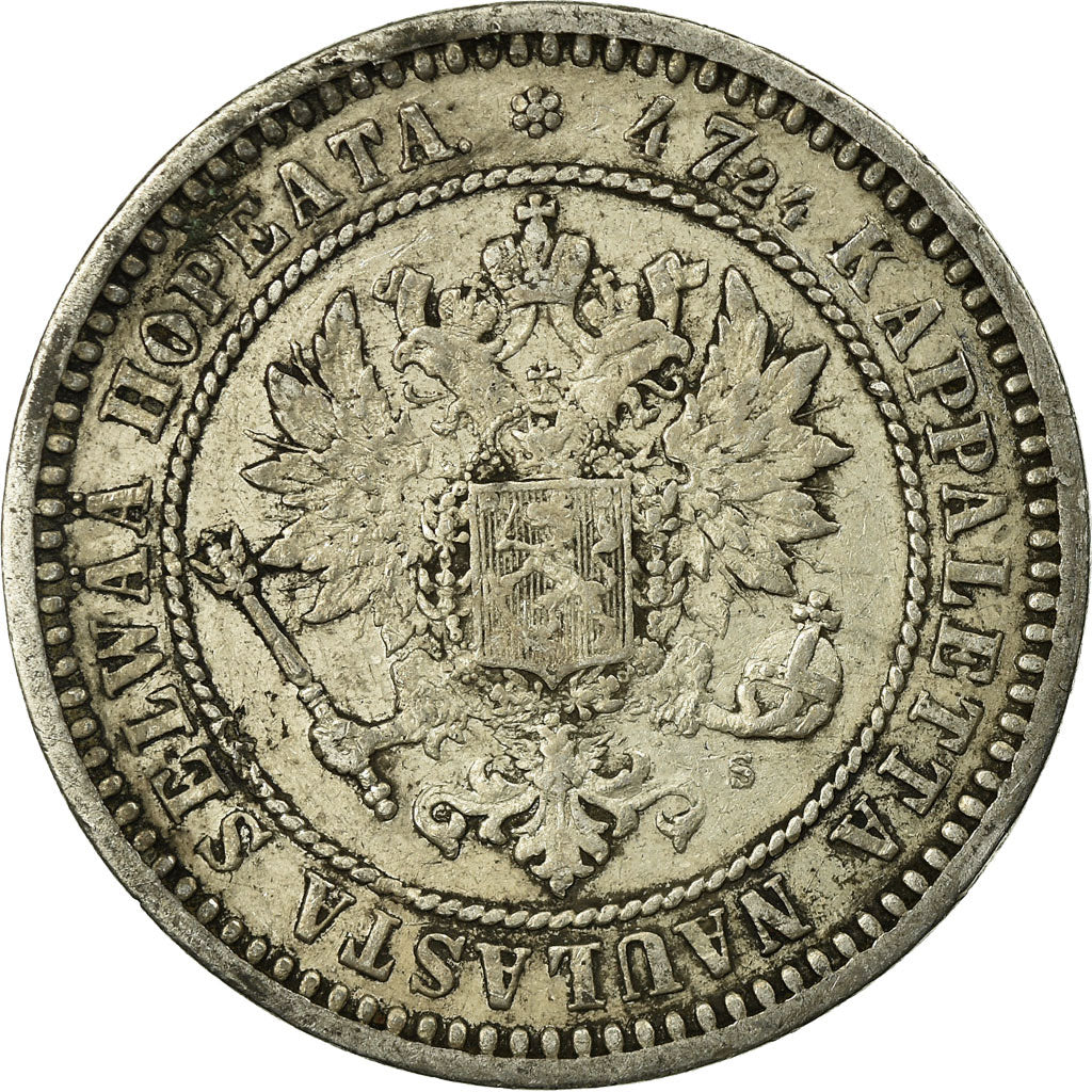 Coin, Finland, Alexander II, 2 Markkaa, 1870, VF(30-35), Silver, KM:7.1