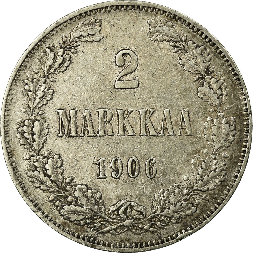 Coin, Finland, Nicholas II, 2 Markkaa, 1906, EF(40-45), Silver, KM:7.2