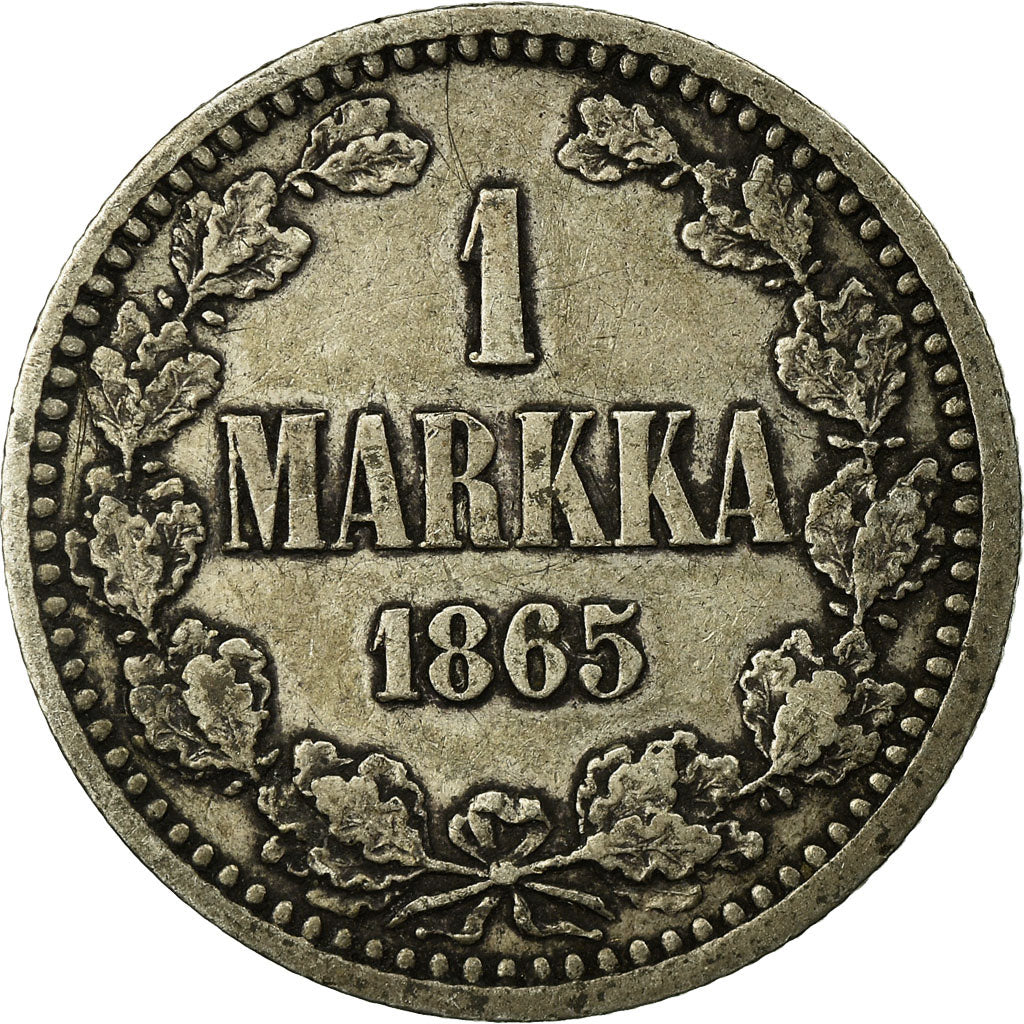 Coin, Finland, Alexander II, Markka, 1865, EF(40-45), Silver, KM:3.1