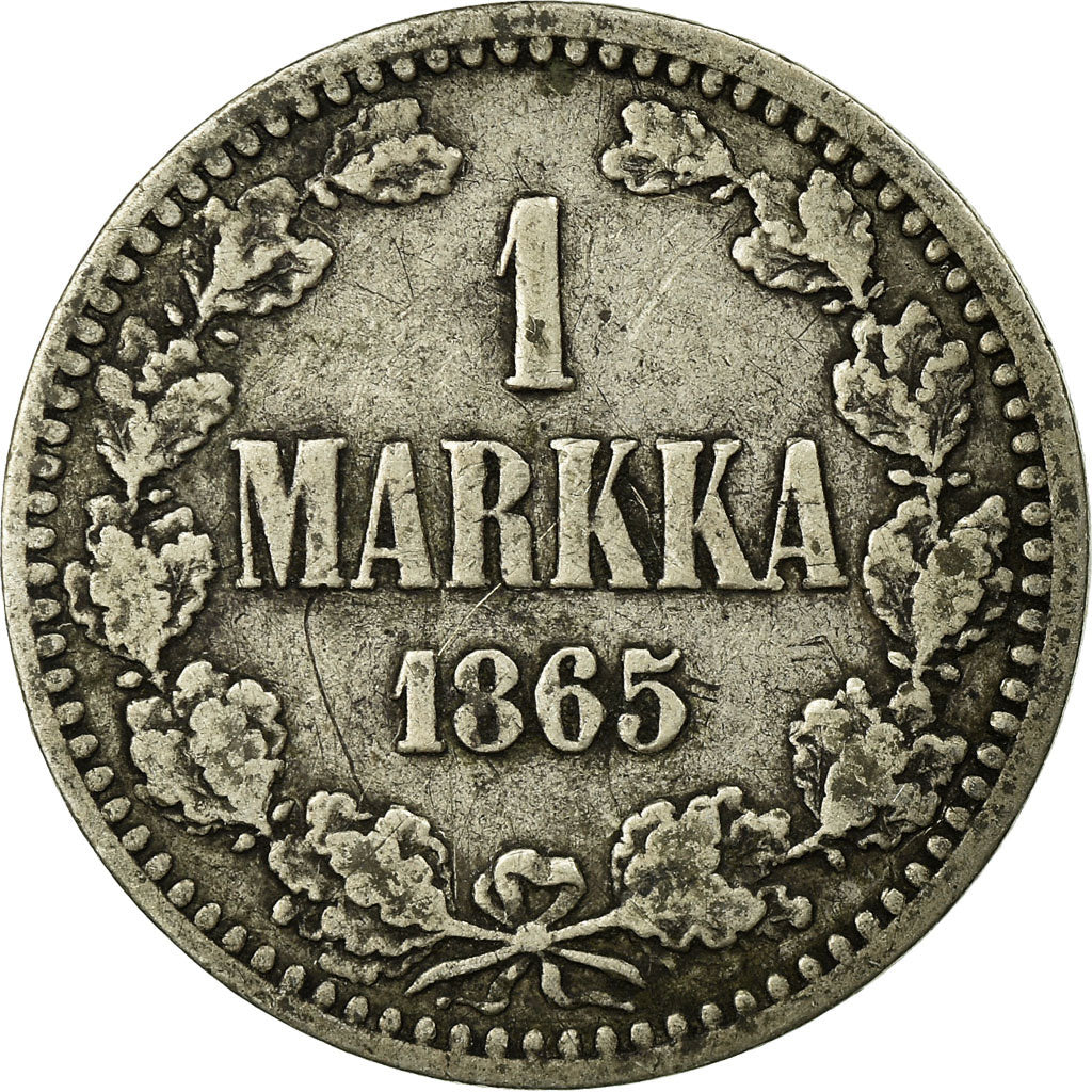 Coin, Finland, Alexander II, Markka, 1865, EF(40-45), Silver, KM:3.1