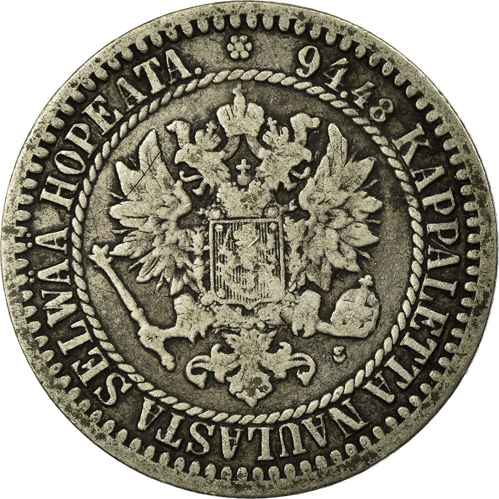Coin, Finland, Alexander II, Markka, 1866, EF(40-45), Silver, KM:3.1