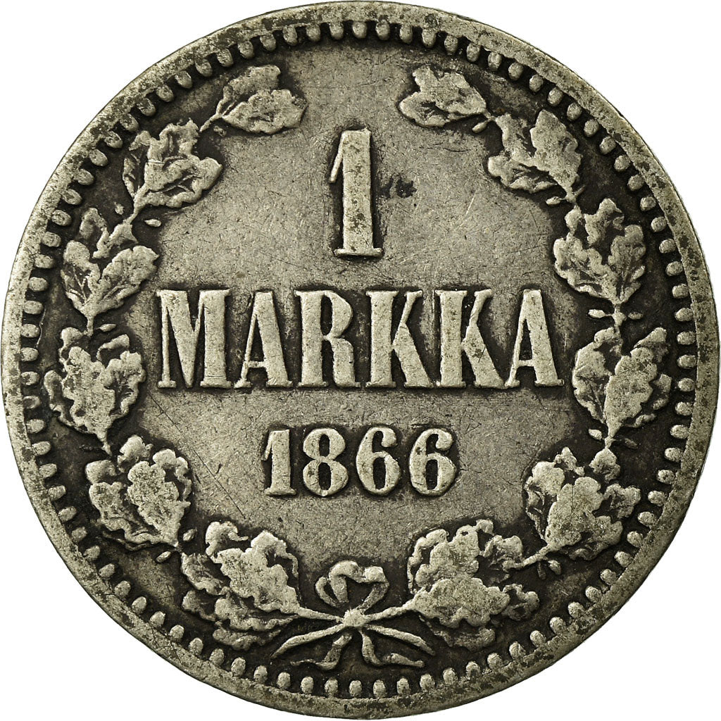 Coin, Finland, Alexander II, Markka, 1866, EF(40-45), Silver, KM:3.1
