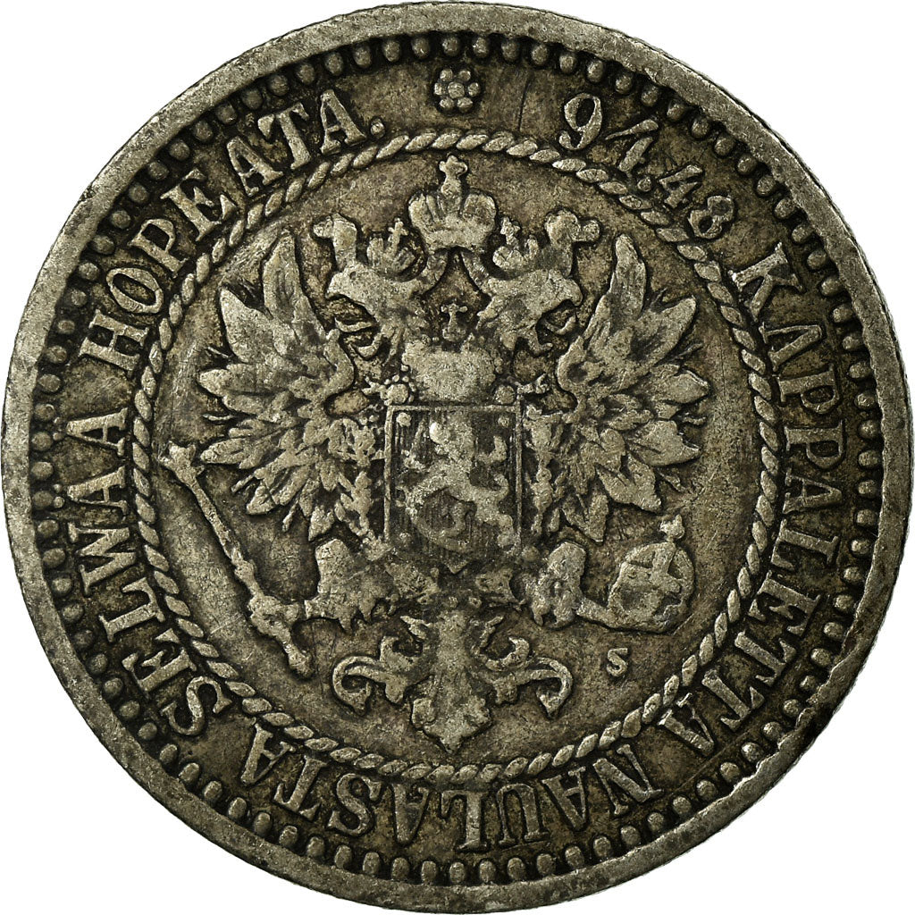 Moneta, Finlandia, Alexander II, Markka, 1866, EF(40-45), Srebro, KM:3.1