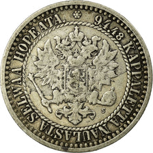 Moneta, Finlandia, Alexander II, Markka, 1866, MB+, Argento, KM:3.1