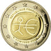 France, 2 Euro, Europe, 10 Ans d'Union Monétaire, 2009, BE, MS(65-70)
