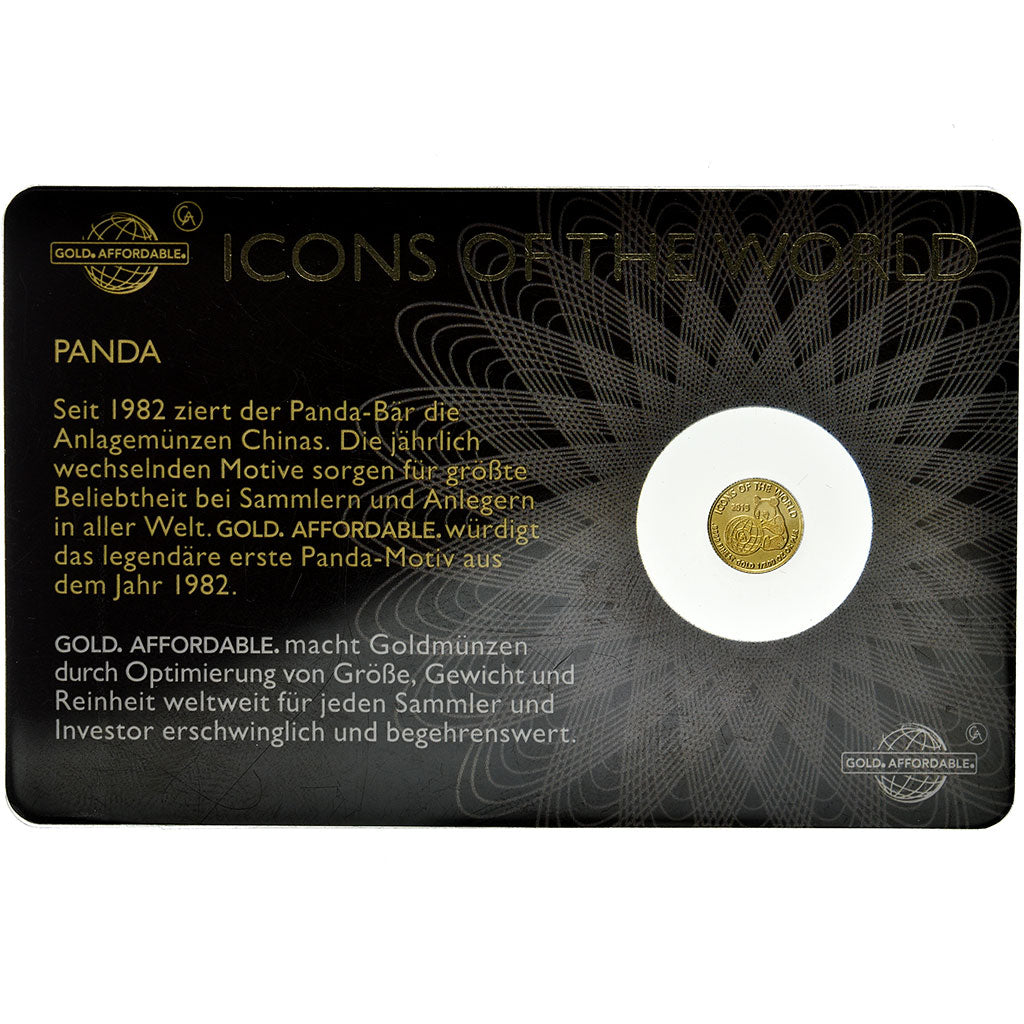 Moneta, Ruanda, Panda, 10 Francs, 2015, FDC, Oro