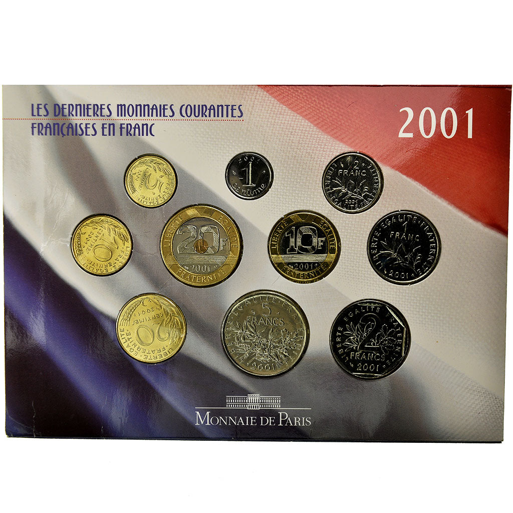 Coin, France, 1 c to 20 francs, 2001, Paris, BU, MS(63), (No Composition)