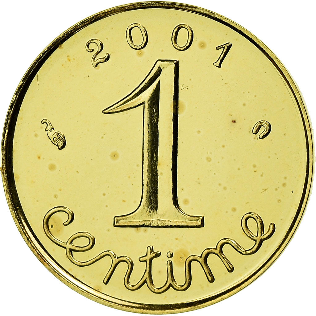 Coin, France, Épi, Centime, 2001, Paris, BU, MS(65-70), Gold, KM:928a