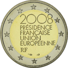 France, 2 Euro, Présidence Française Union Européenne, 2008, BE, FDC