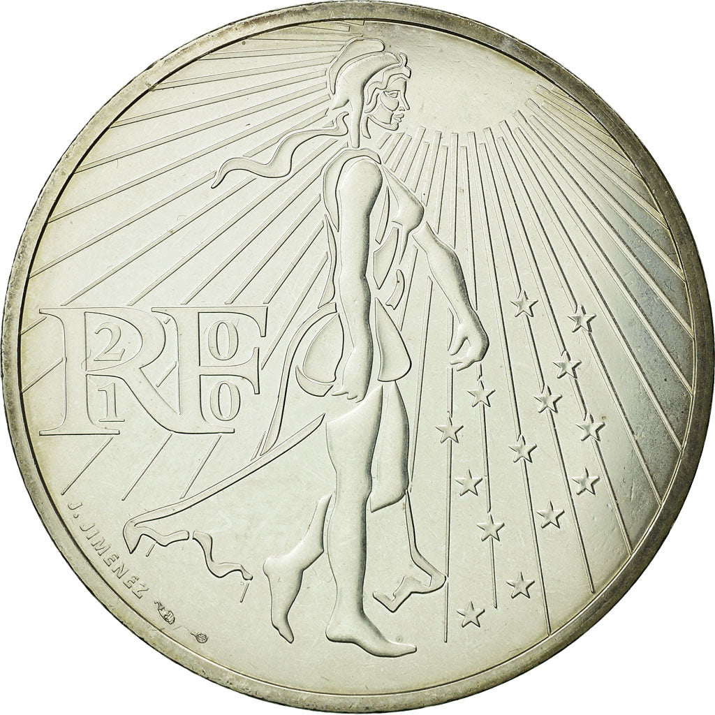 France, 50 Euro, Semeuse, 2010, MS(63), Silver, Gadoury:EU400, KM:1644