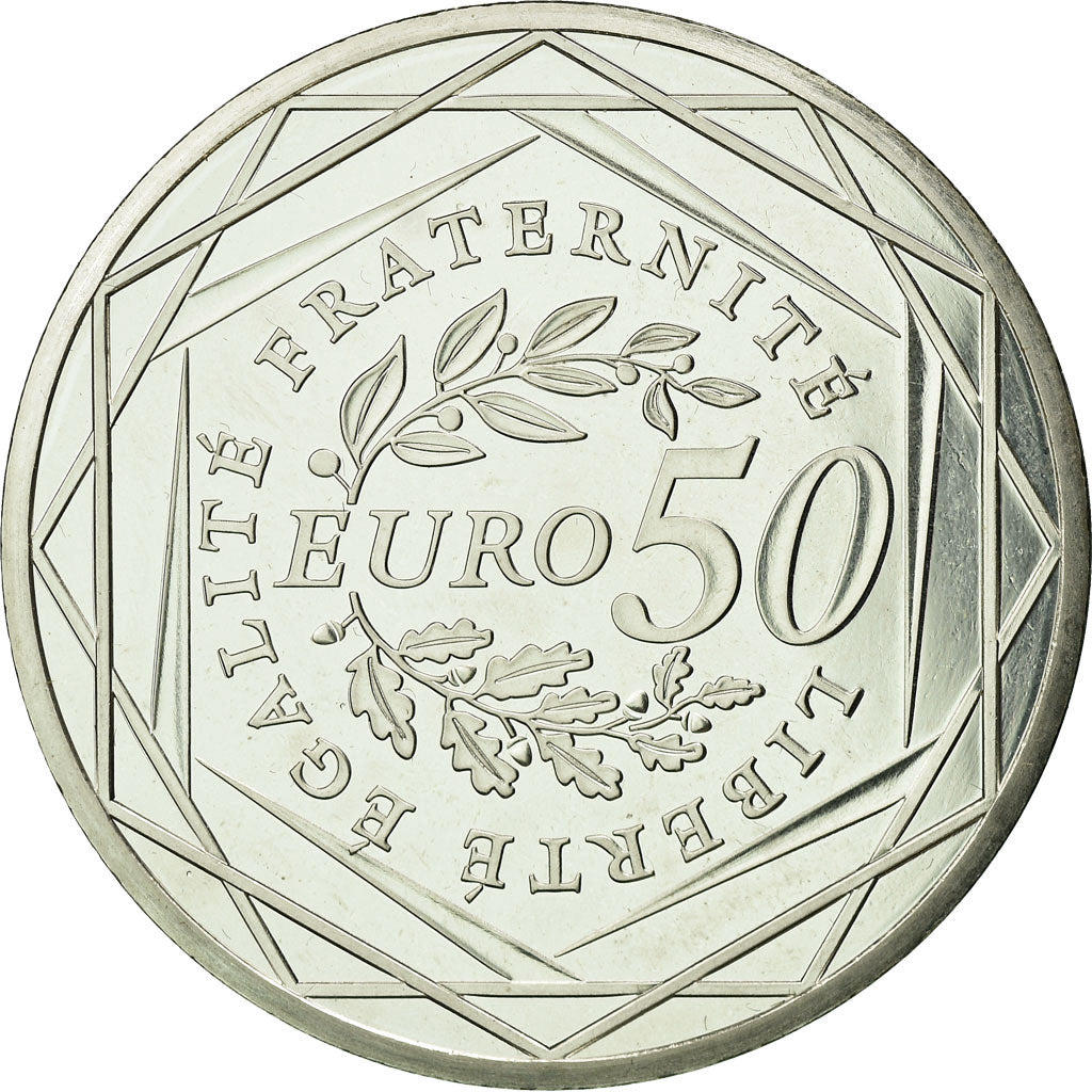 France, 50 Euro, Semeuse, 2010, MS(63), Silver, Gadoury:EU400, KM:1644
