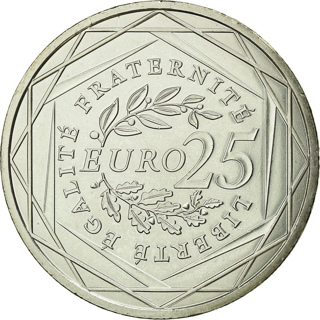 France, 25 Euro, Semeuse, 2009, SPL, Argent, Gadoury:EU338, KM:1581