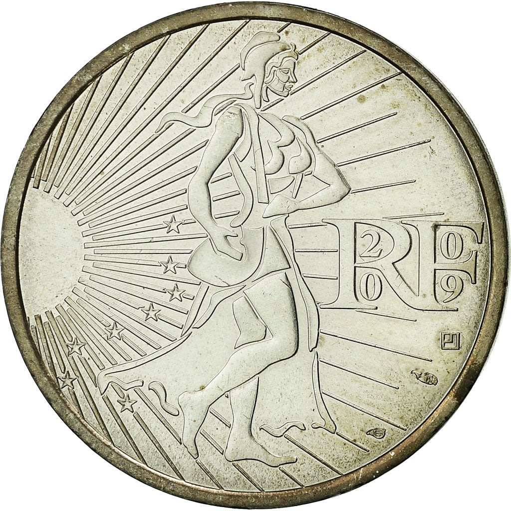 France, 10 Euro, Semeuse, 2009, EF(40-45), Silver, KM:1580