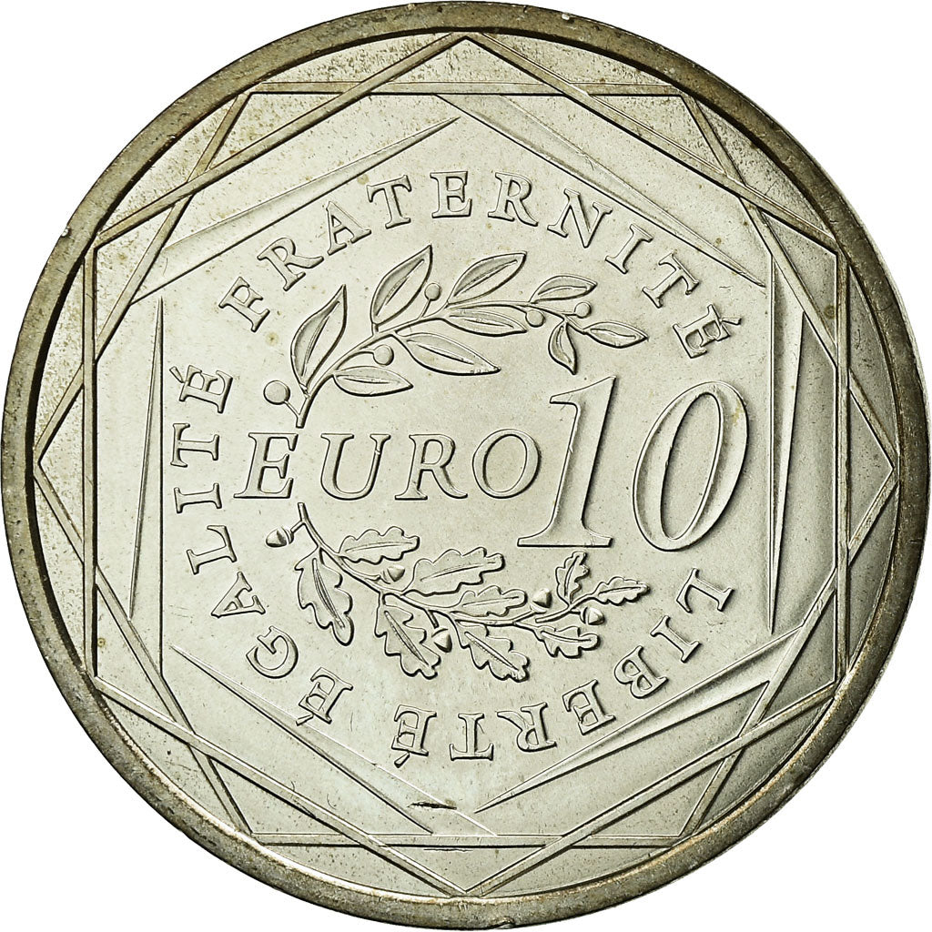 France, 10 Euro, Semeuse, 2009, EF(40-45), Silver, KM:1580