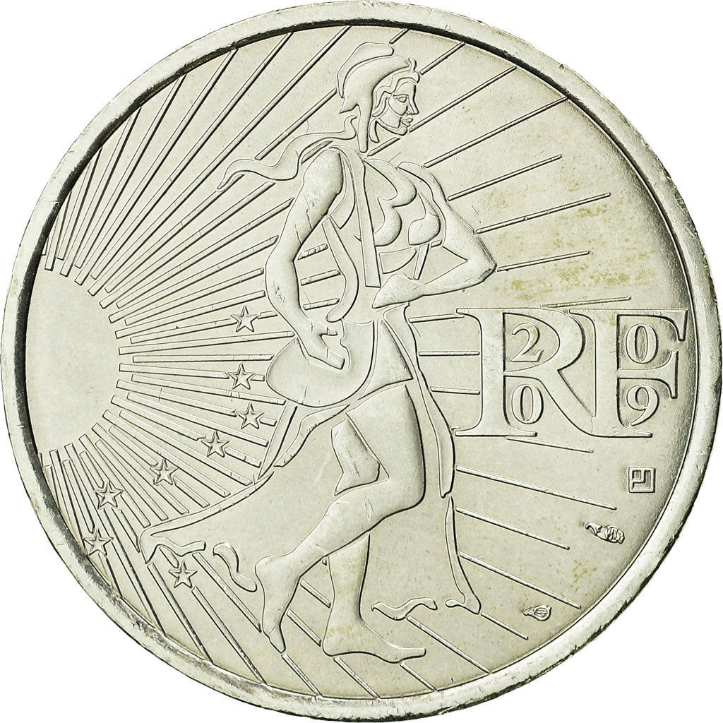 France, 10 Euro, Semeuse, 2009, MS(63), Silver, KM:1580