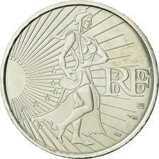 France, 10 Euro, Semeuse, 2009, MS(63), Silver, KM:1580