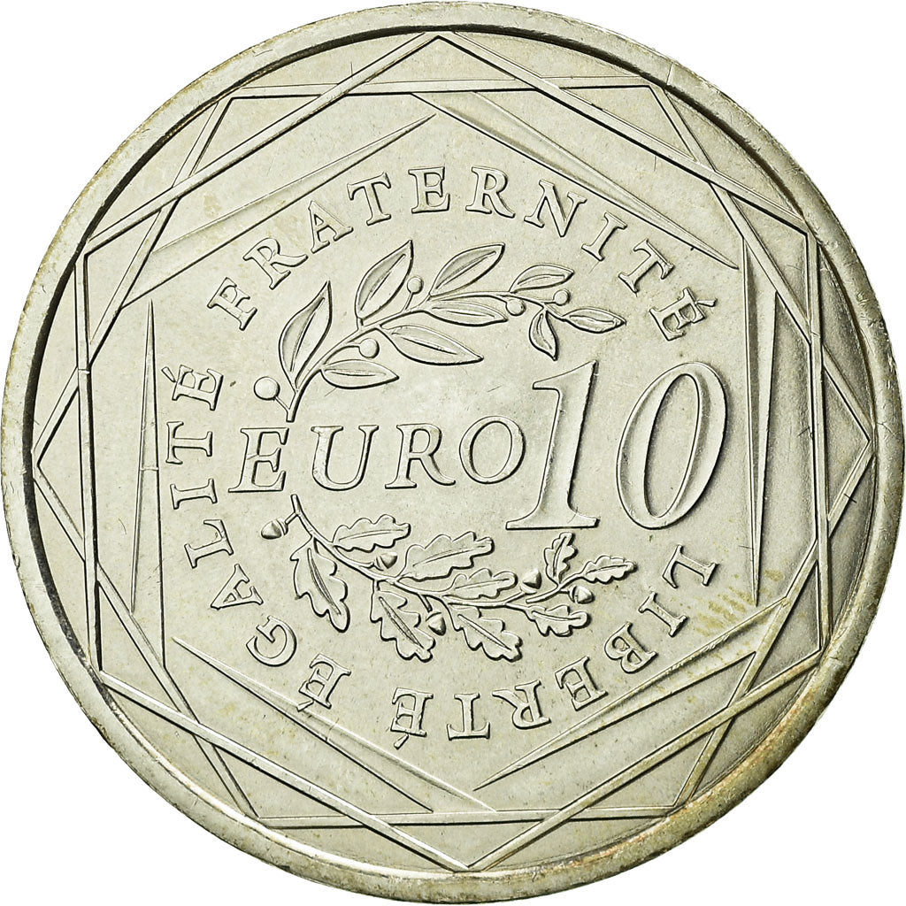 France, 10 Euro, Semeuse, 2009, MS(63), Silver, KM:1580