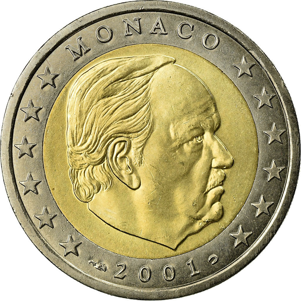 Monaco, 2 Euro, 2001, UNZ, Bi-Metallic, KM:174