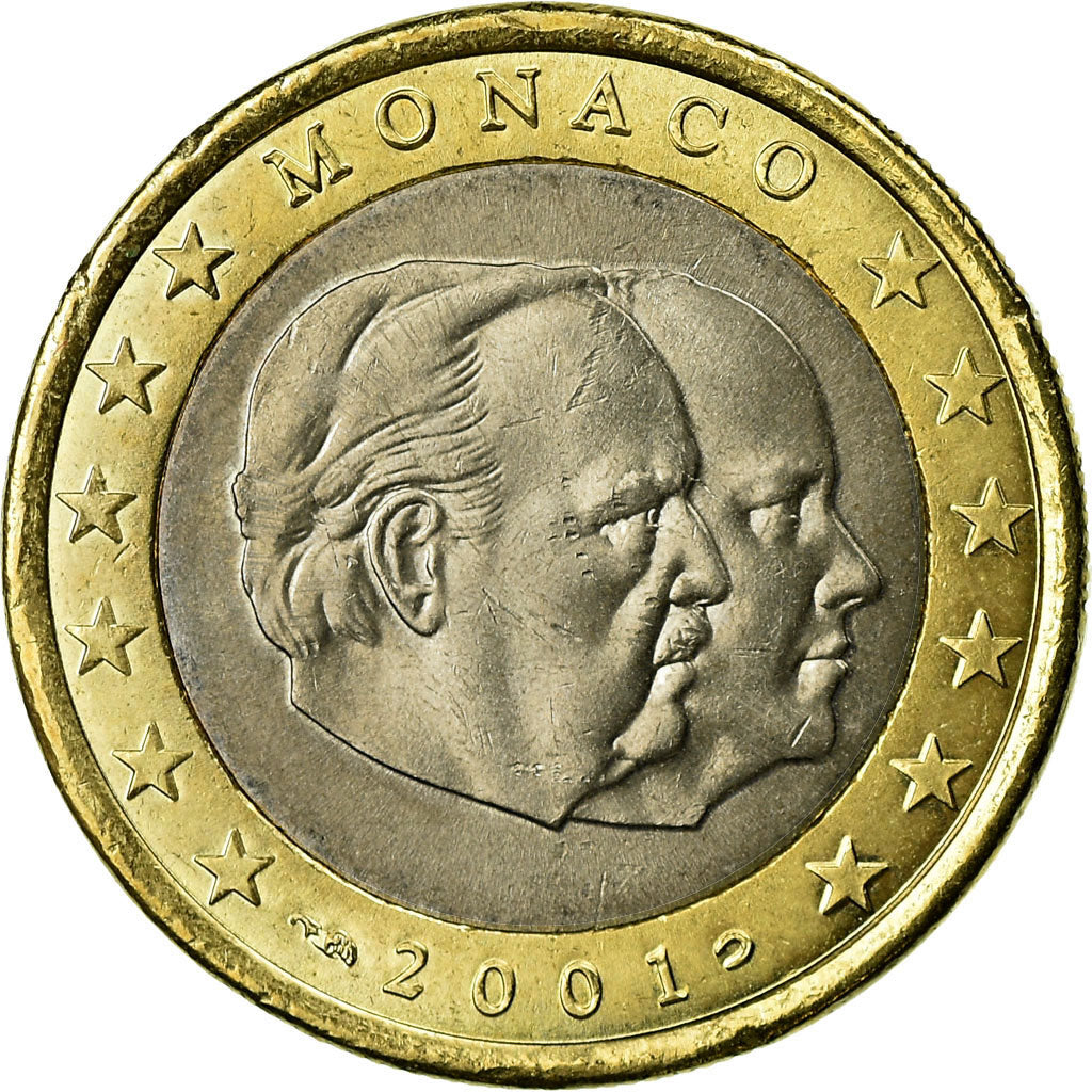 Monaco, Euro, 2001, MS(60-62), Bi-Metallic, KM:173