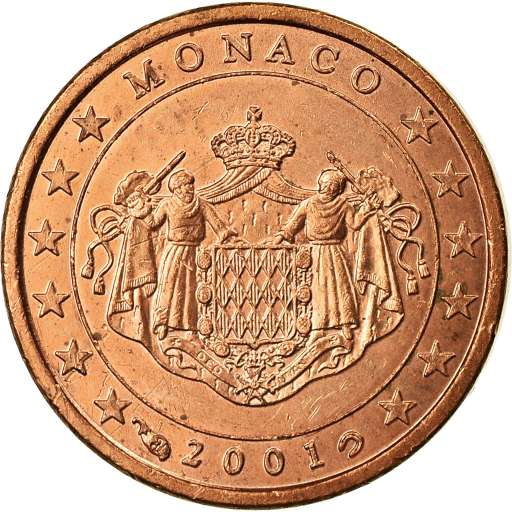 Monaco, Euro Cent, 2001, AU(55-58), Copper Plated Steel, KM:167