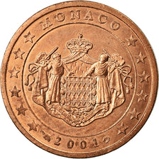Monaco, 2 Euro Cent, 2001, AU(55-58), Copper Plated Steel, KM:168