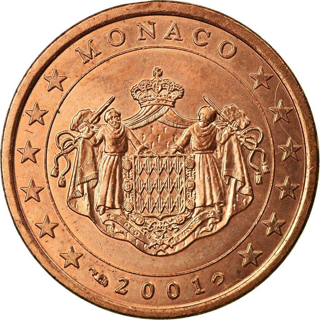 Monaco, 5 Euro Cent, 2001, AU(55-58), Copper Plated Steel, KM:169