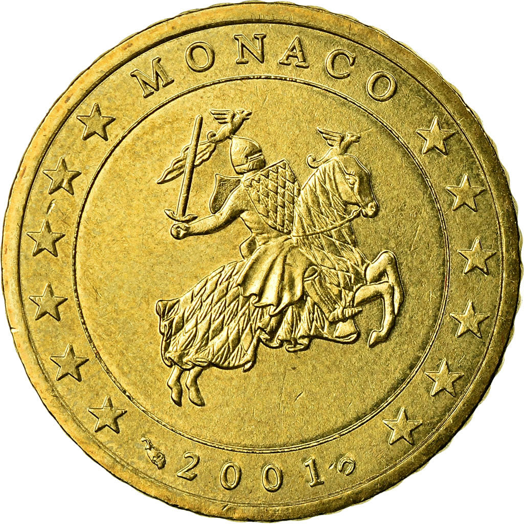 Monaco, 50 Euro Cent, 2001, PR+, Tin, KM:172