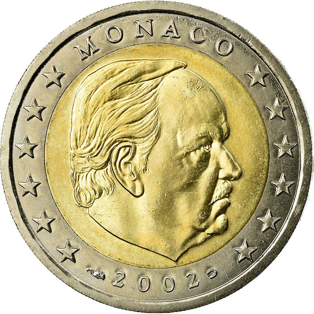 Monaco, 2 Euro, 2002, MS(60-62), Bi-Metallic, KM:174
