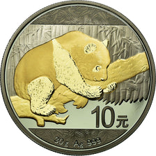 Coin, China, Panda, 10 Yüan, 2016, golden, MS(65-70), Silver