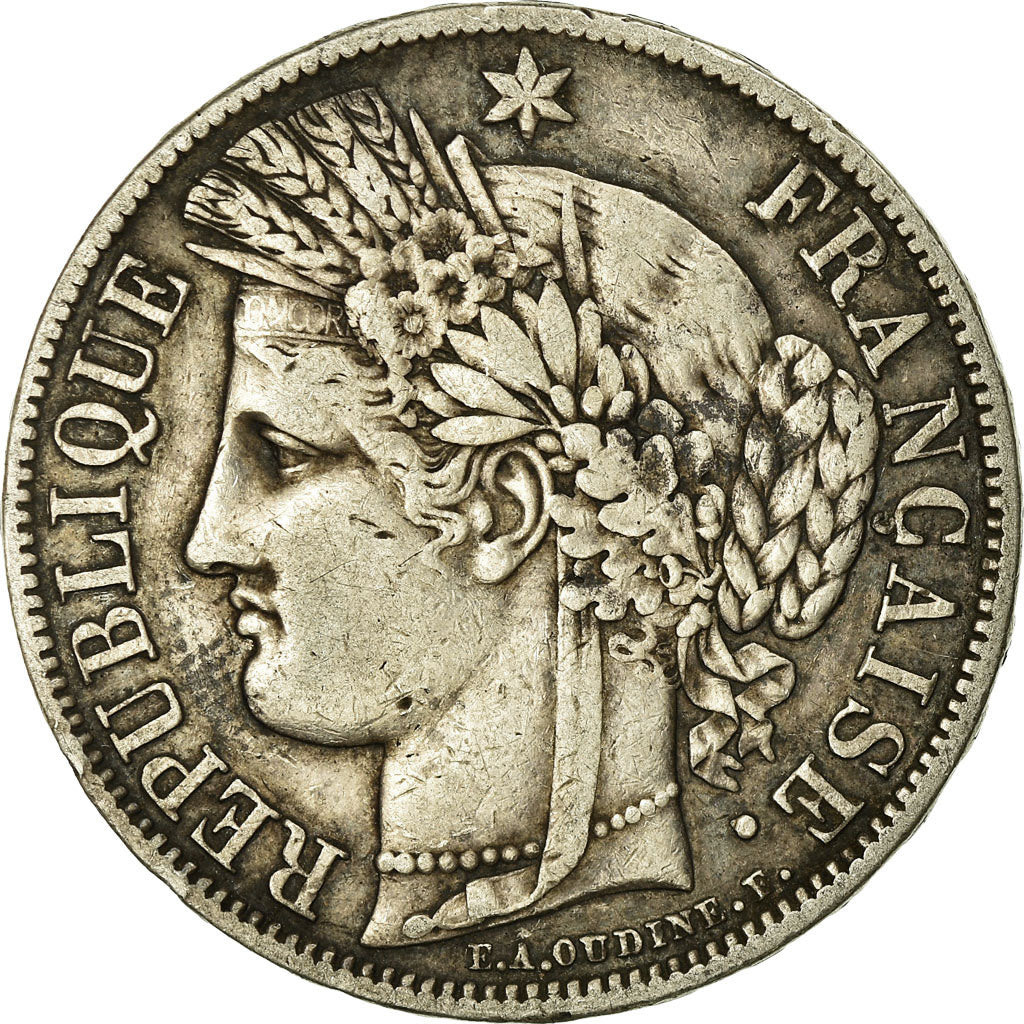 Coin, France, Cérès, 5 Francs, 1850, Paris, VF(30-35), Silver, KM:761.1