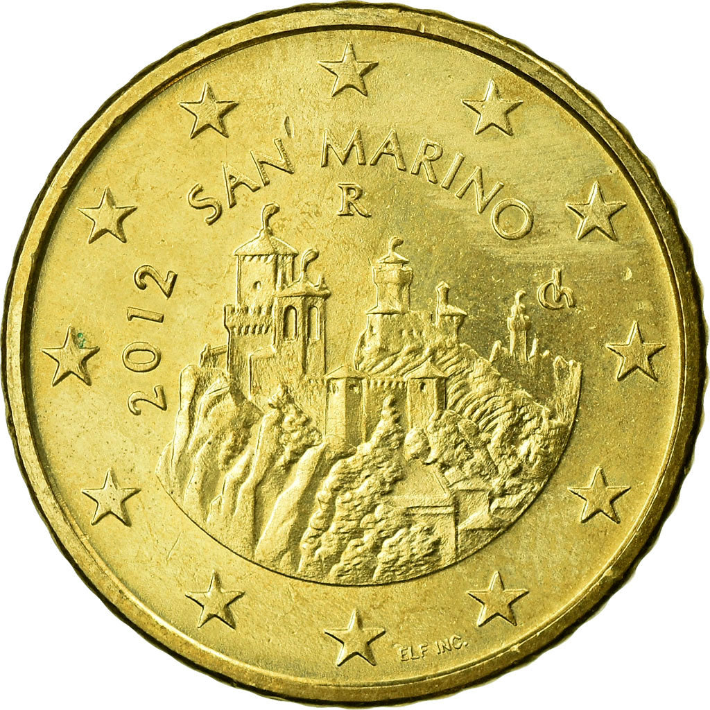 San Marino, 50 Euro Cent, 2012, AU(55-58), Brass