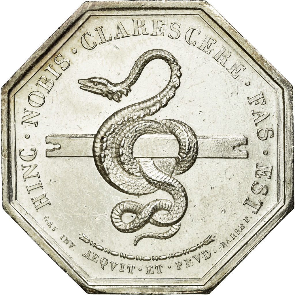 France, Token, Notary, 1832, MS(63), Silver, Lerouge:409