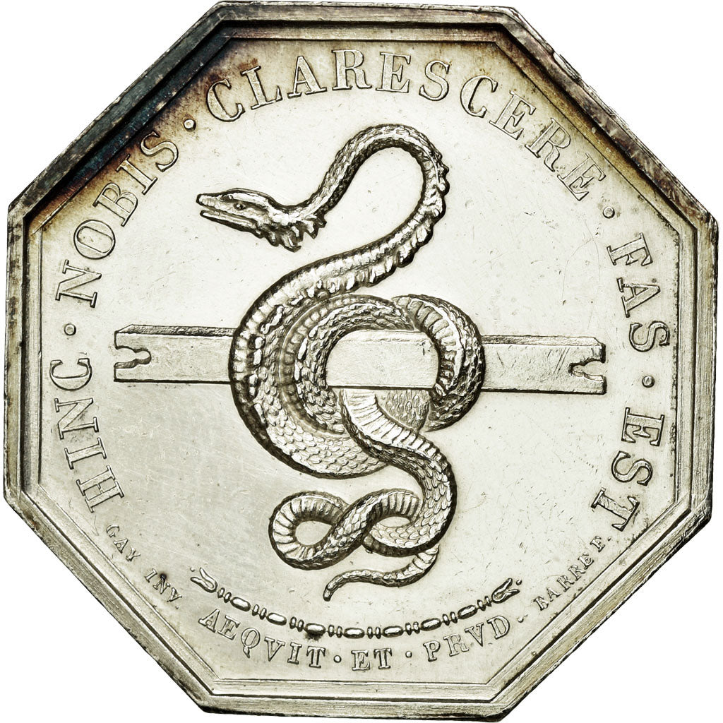 France, Token, Notary, 1832, MS(63), Silver, Lerouge:409
