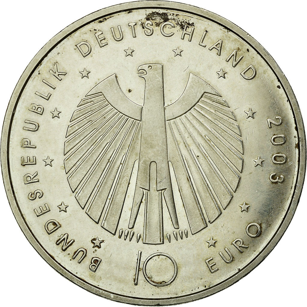 GERMANY - FEDERAL REPUBLIC, 10 Euro, 2003, Proof, EF(40-45), Silver, KM:223