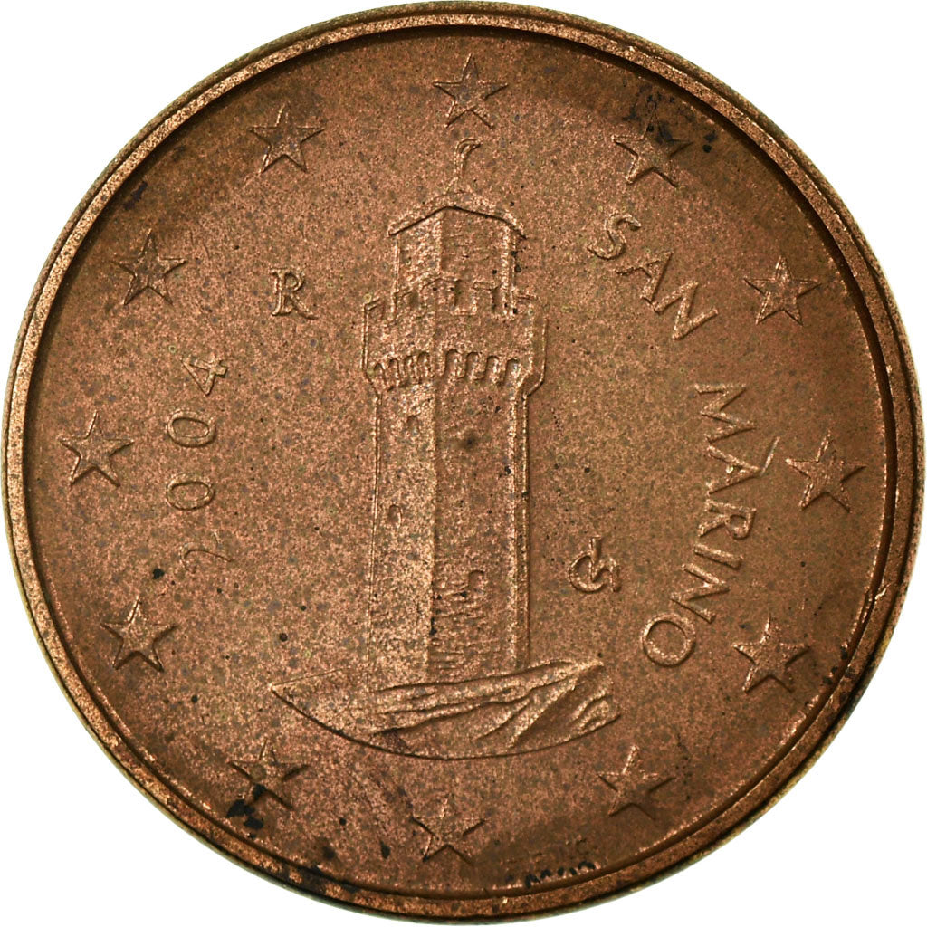 San Marino, Euro Cent, 2004, EF(40-45), Copper Plated Steel, KM:440