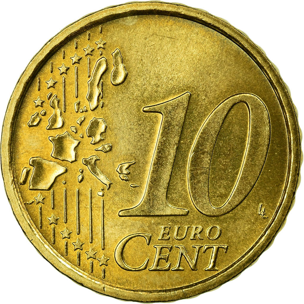 San Marino, 10 Euro Cent, 2004, AU(55-58), Brass, KM:443