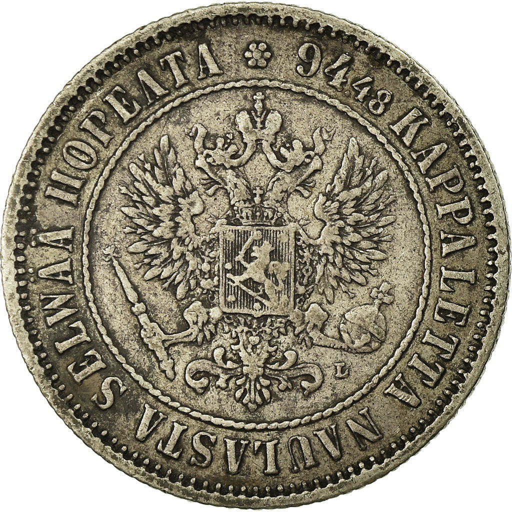 Coin, Finland, Nicholas II, Markka, 1893, EF(40-45), Silver, KM:3.2
