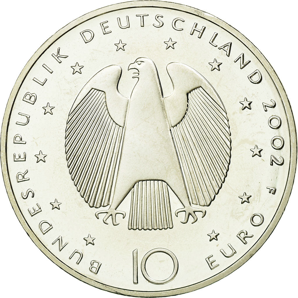 GERMANY - FEDERAL REPUBLIC, 10 Euro, 2002, Proof, MS(65-70), Silver, KM:215