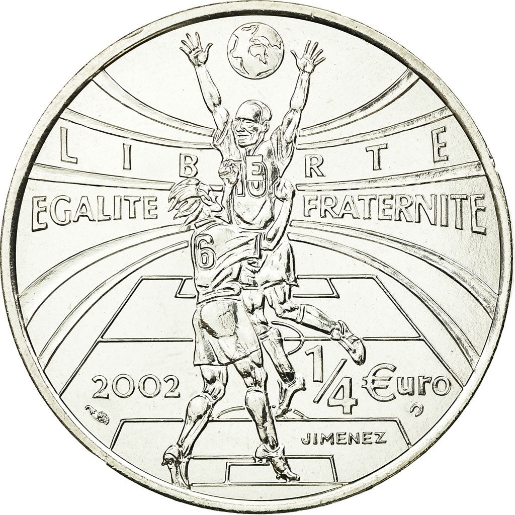France, 1/4 Euro, Coupe du monde de Football, 2002, MS(65-70), Silver