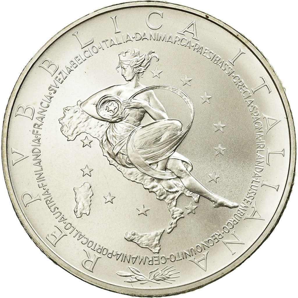 Italy, 10 Euro, Présidence de l'UE, 2003, MS(65-70), Silver, KM:259
