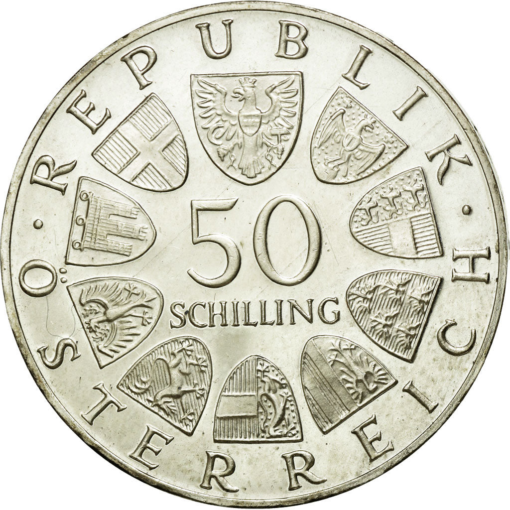 Munten, Oostenrijk, 50 Schilling, 1966, UNC-, Zilver, KM:2900