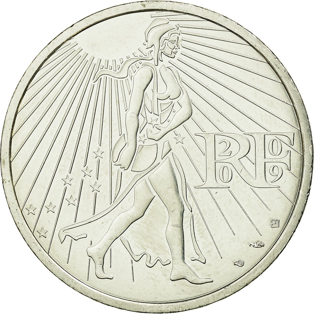 France, 25 Euro, Semeuse, 2009, MS(63), Silver, Gadoury:EU338, KM:1581