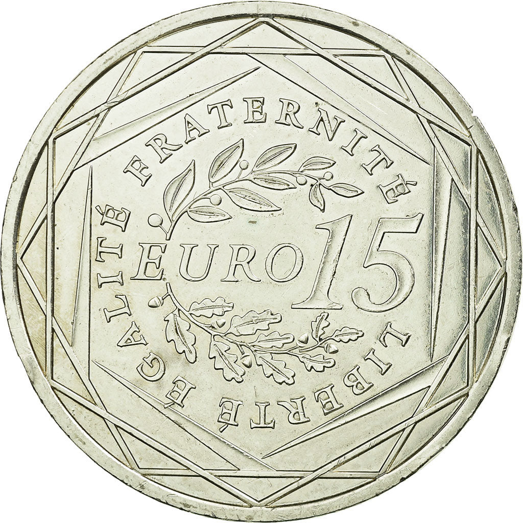 França, 15 Euro, 2008, MS(60-62), Prata, Gadoury:2, KM:1535