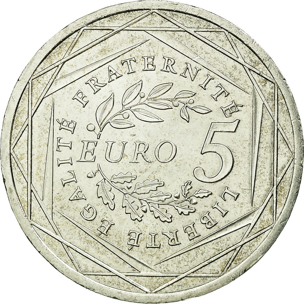 France, 5 Euro, 2008, MS(63), Silver, KM:1534