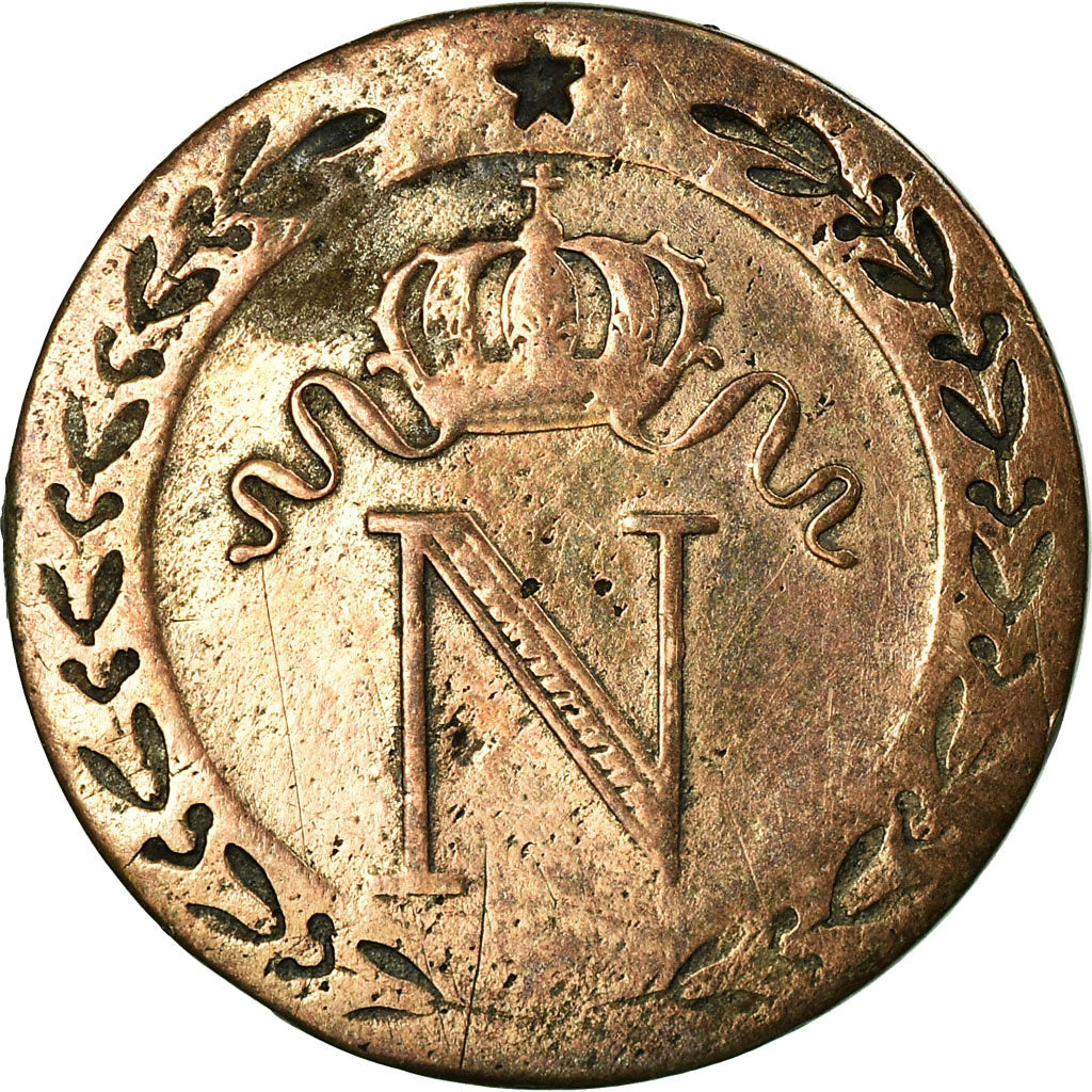 Munten, Frankrijk, Napoléon I, 10 Centimes, 1809, Paris, ZG+, Billon, KM:676.1