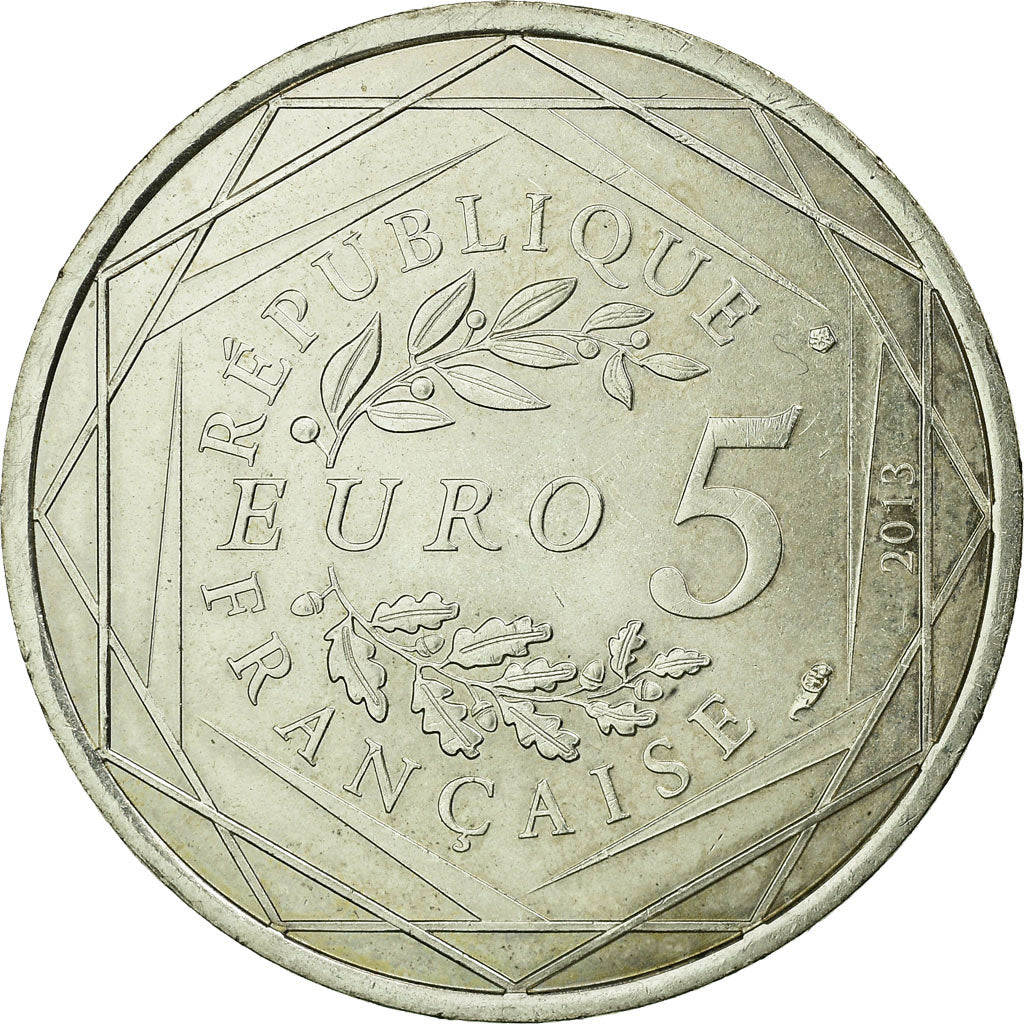 France, 5 Euro, Fraternité, 2013, AU(55-58), Silver
