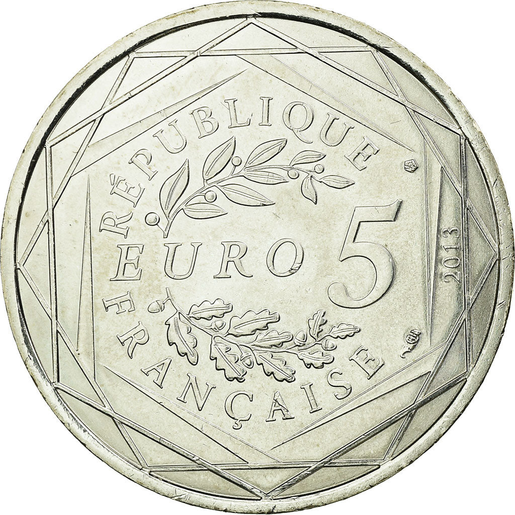 France, 5 Euro, Fraternité, 2013, AU(55-58), Silver