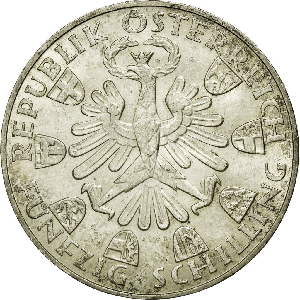 Coin, Austria, 50 Schilling, 1959, AU(55-58), Silver, KM:2888