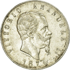 Coin, Italy, Vittorio Emanuele II, 5 Lire, 1876, Rome, AU(50-53), Silver, KM:8.4