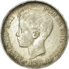 Coin, Spain, Alfonso XIII, 5 Pesetas, 1896, Madrid, VF(30-35), Silver, KM:707
